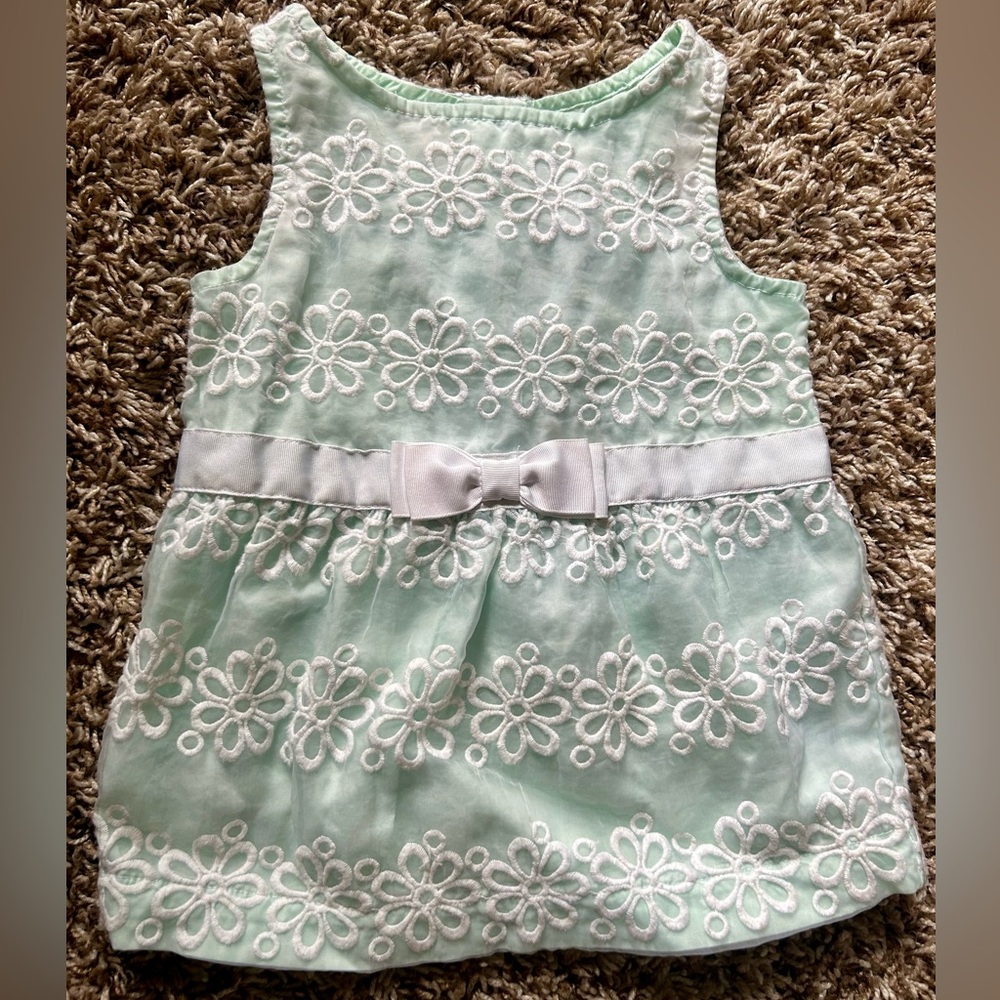 Janie and Jack Mint Green Floral Embroidered Top | Size 2T